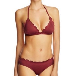 Kate Spade Burgundy Scalloped Bikini